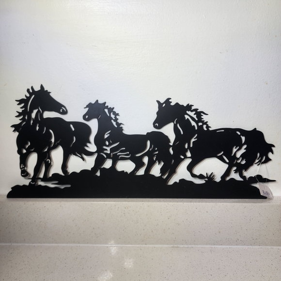 Baien Other - Black Metal Running Horses Silhouette Wall Art Decor. New With Tags